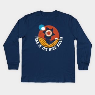 Fear Is The Mind Killer - Vintage Distressed Retro Scifi - Dune Kids Long Sleeve T-Shirt